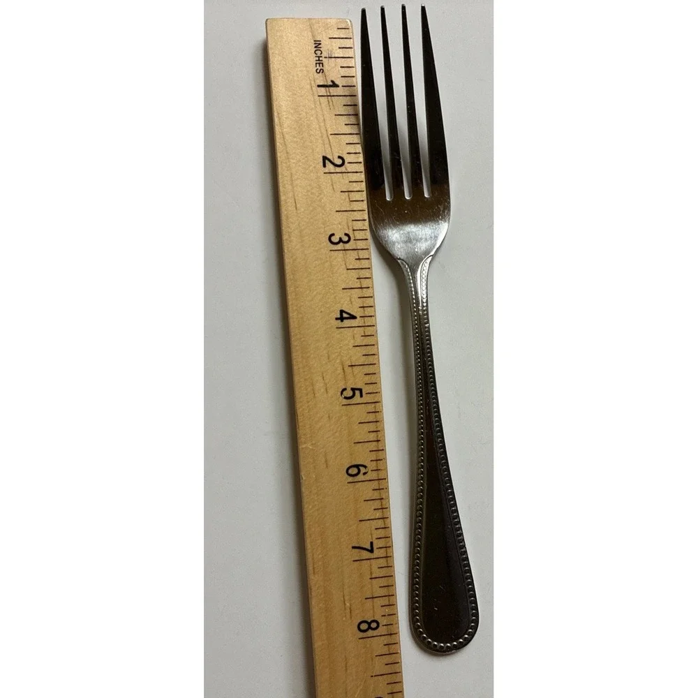 Oneida‎ ROYAL PEARL Fork Stainless Beaded Edge Glossy Silverware Flatware